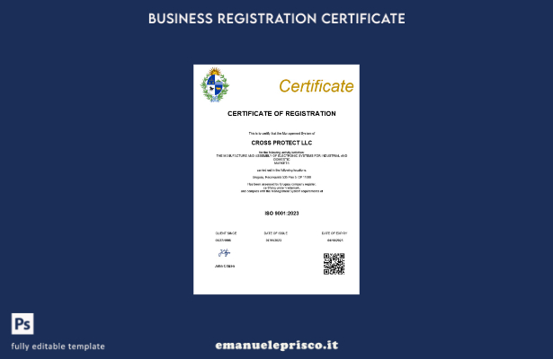 Certificato di registrazione aziendale in Uruguay in stile verificato Modello Wo